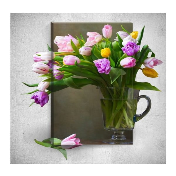 Tablou de perete 3D Mosticx Flowers In Vase, 40 x 60 cm
