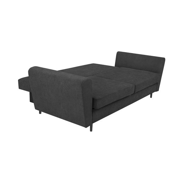 Canapea extensibilă cu 3 locuri și spațiu pentru depozitare Cosmopolitan Design Lyon, gri închis-image-4