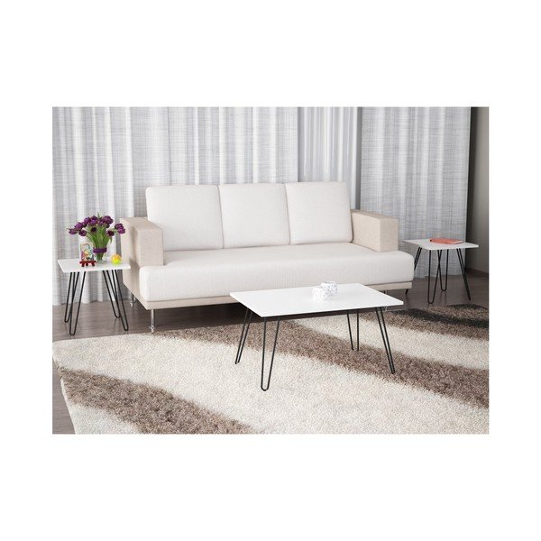 Set 3 măsuțe de cafea Seren, alb-image-3