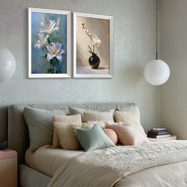 Tablou cu ramă imprimat 56x75 cm Lilies – Styler-image-1