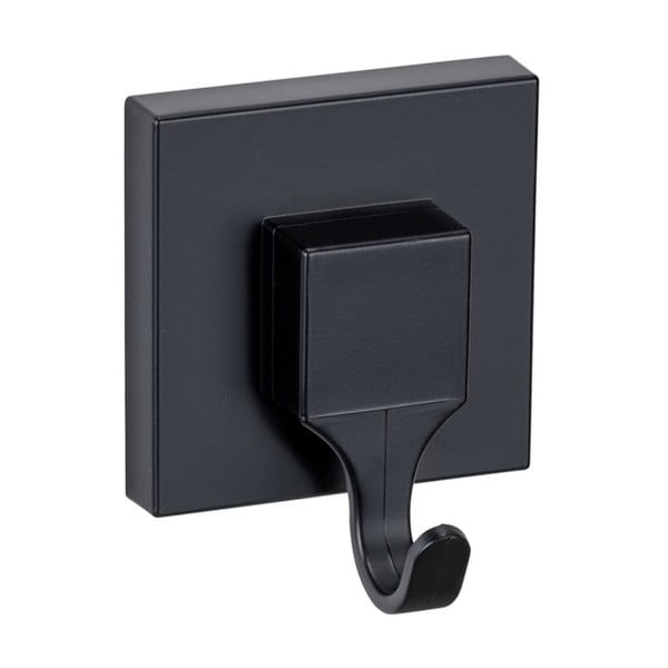 Cârlige negre 2 buc. autoadezive din plastic Quadro – Wenko