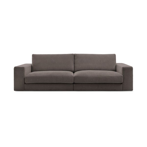 Canapea taupe cu tapițerie din catifea reiată  274 cm Leonard – Bobochic Paris