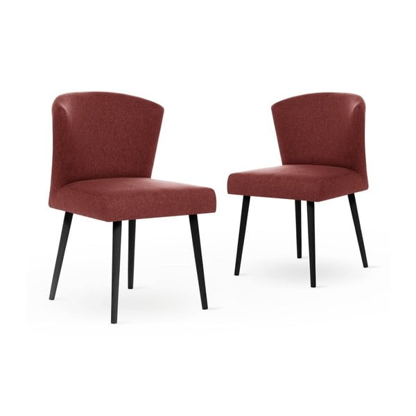 Set 2 scaune cu picioare negre My Pop Design Richter, vișiniu