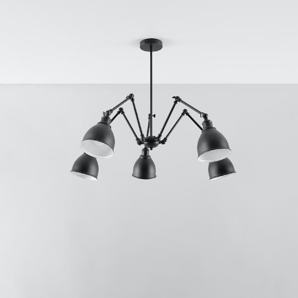 Lustră neagră cu abajur din metal 70x70 cm Matilda Shade - Sollux-image-2