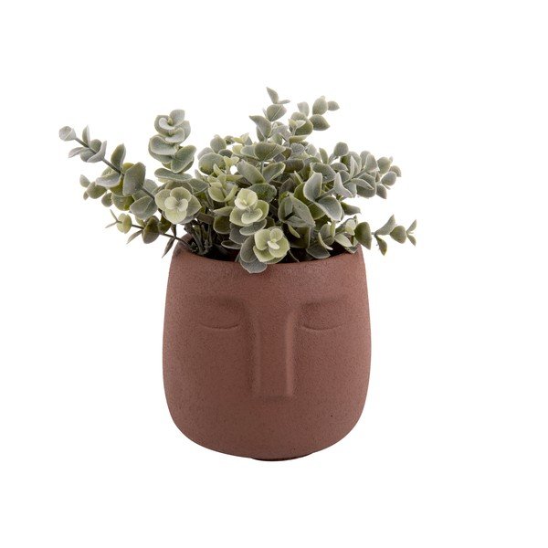 Ghiveci din ceramică PT LIVING Face, ø 12,5 cm, maro-image-2