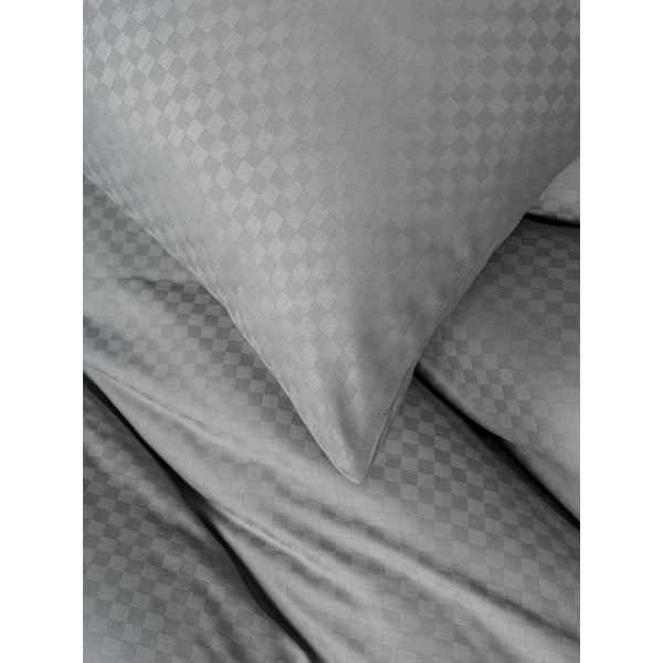 Lenjerie de pat gri din bumbac ranforcé pentru pat dublu, extinsă 240x220 cm Checkered – Mila Home Luxury-image-3