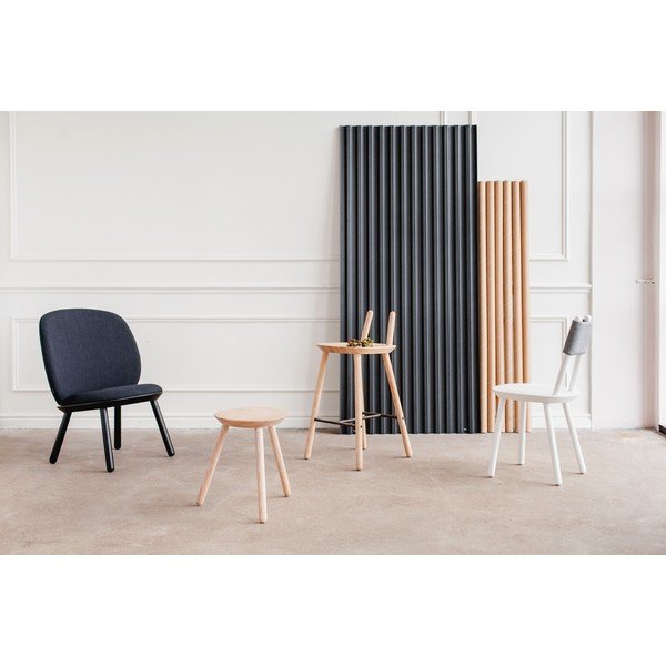 Fotoliu din lemn de frasin cu detalii din piele EMKO Naive, negru-image-1