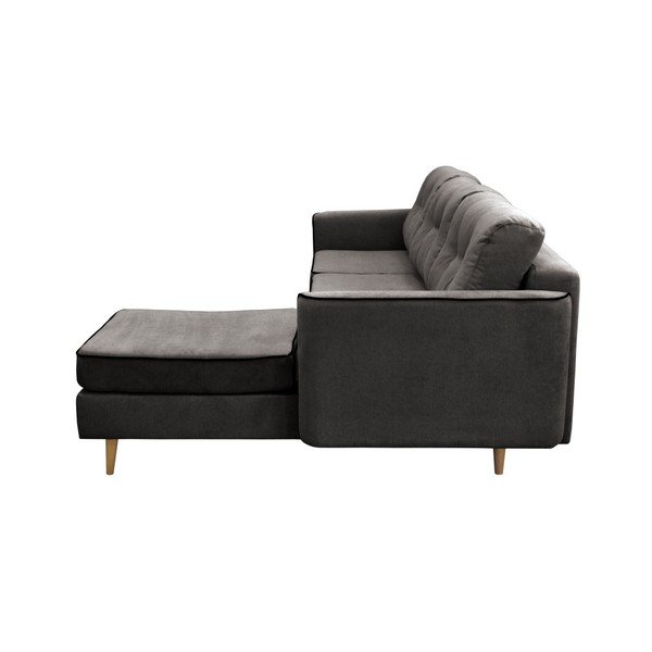 Colțar extensibil Mazzini Sofas Ladybird, extensie partea dreaptă, gri închis-image-4