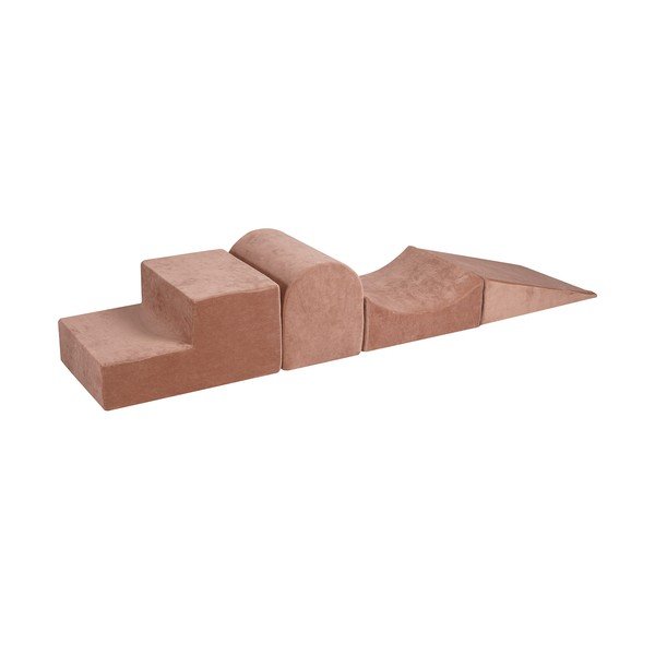 Teren de joacă din spumă bej 4 buc. din catifea înălțime 30 cm 45x193 cm Montessori – Meowbaby