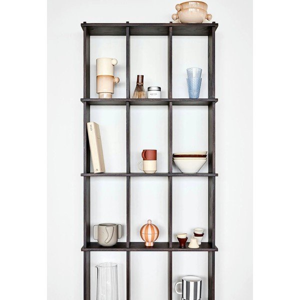 Raft în culoare naturală închisă etajat din lemn de frasin 58 cm Grid – OYOY Living Design-image-1