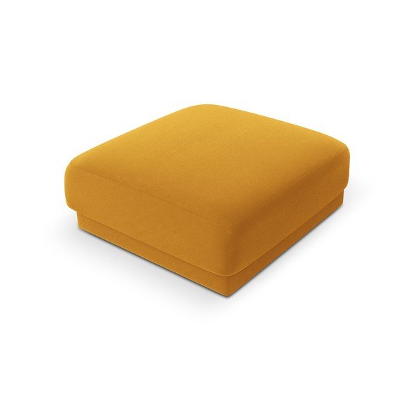 Taburet galben muștar cu tapițerie din catifea Miley  – Micadoni Home-image-4
