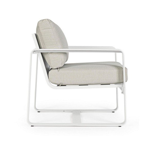 Fotoliu de grădină alb din metal Merrigan   – Bizzotto-image-3