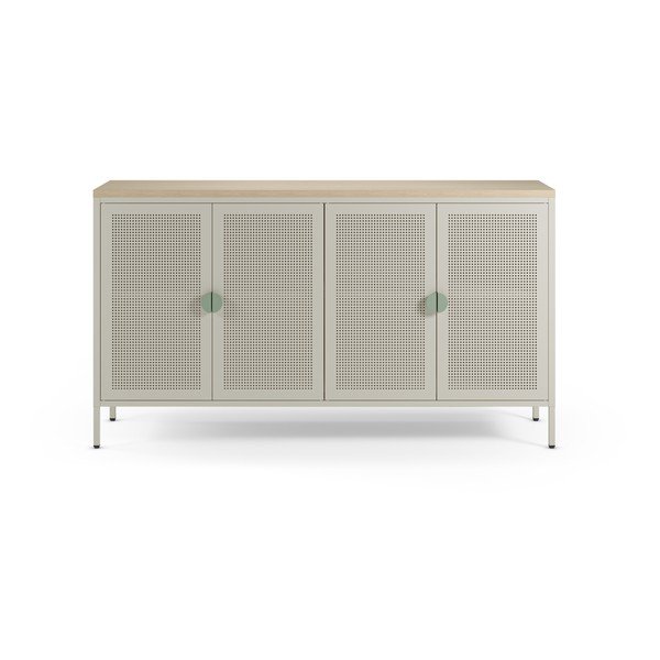 Dulap crem/în culoare naturală din metal 160x90x40 cm Sayla – Marckeric