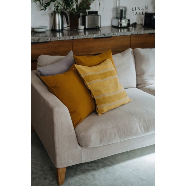 Față de pernă din in 40x40 cm Amber Bronze Stripes – Linen Tales-image-2