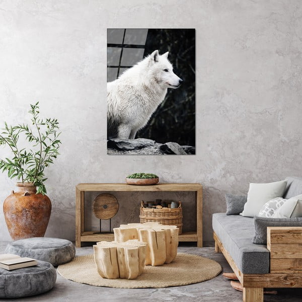 Tablou din sticlă 70x100 cm White Wolf – Wallity-image-3