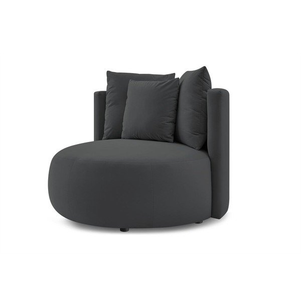 Fotoliu gri închis cu tapițerie din catifea Cesar – Bobochic Paris