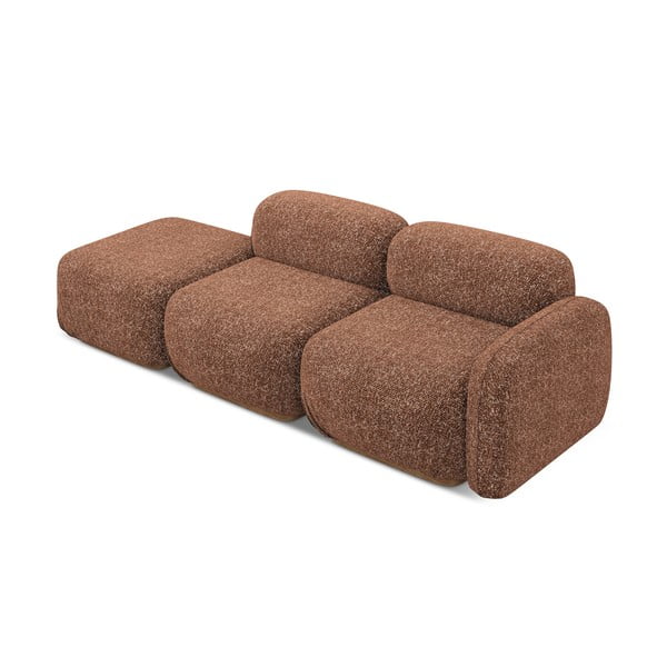 Șezlong modular portocaliu/maro (cu colț pe partea dreaptă) Ailani – Makamii-image-3