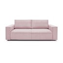 Canapea roz-deschis extensibilă cu tapițerie din catifea reiată  245 cm Nihad – Bobochic Paris