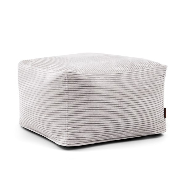 Fotoliu bean bag gri deschis cu tapițerie din catifea reiată Softbox MooG – SLOWDOWN