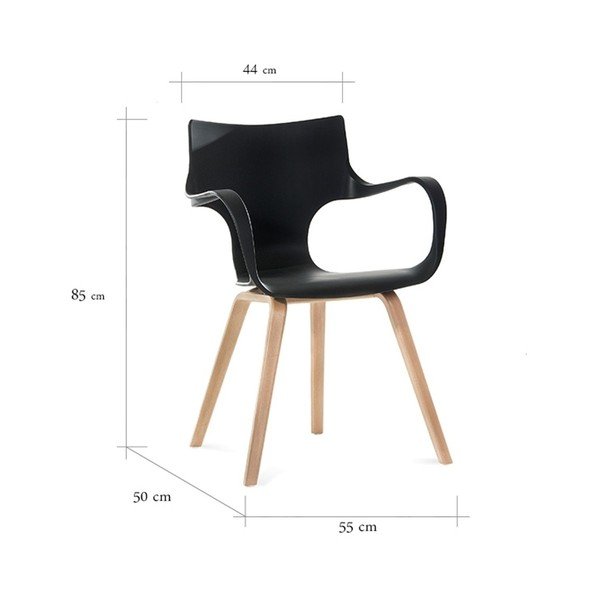 Scaun Wings, negru-image-1