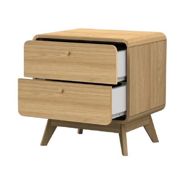 Noptieră în culoare naturală cu aspect de lemn de stejar Cassie - Støraa-image-1