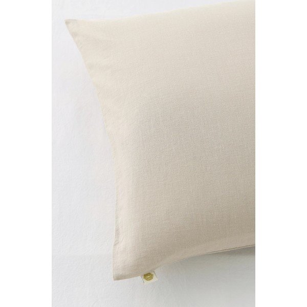 Lenjerie de pat bej din amestec de in pentru pat de o persoană 150x200 cm Elly – Ellos Home-image-3
