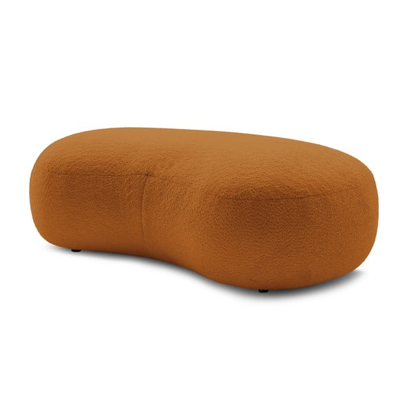 Puf din stofă bouclé galben muștar Saint-Germain – Bobochic Paris-image-3