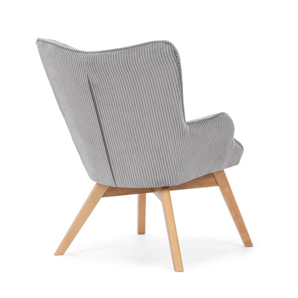 Fotoliu gri cu tapițerie din catifea reiată Niko – Ropez-image-3