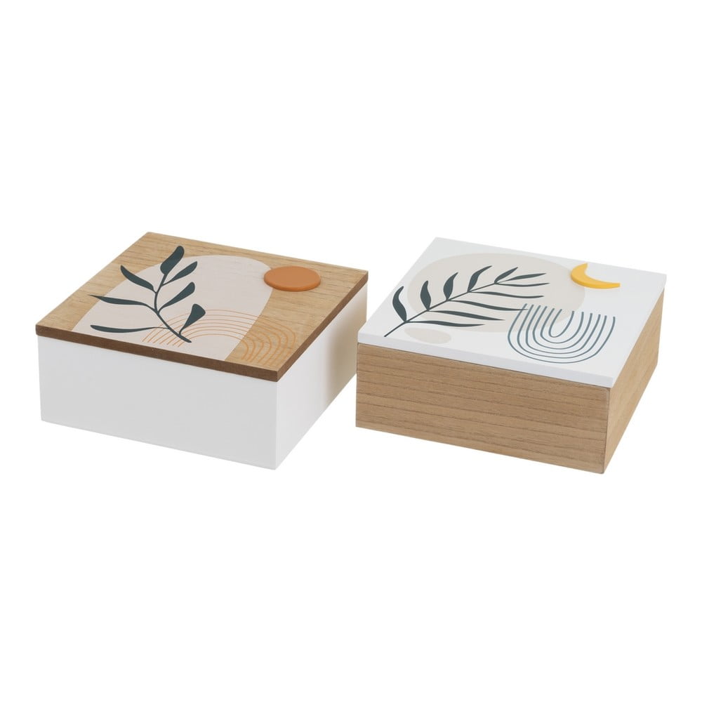 Cutii de depozitare 2 buc. cu capac, decorative ø 20x8,5 cm – Casa Selección