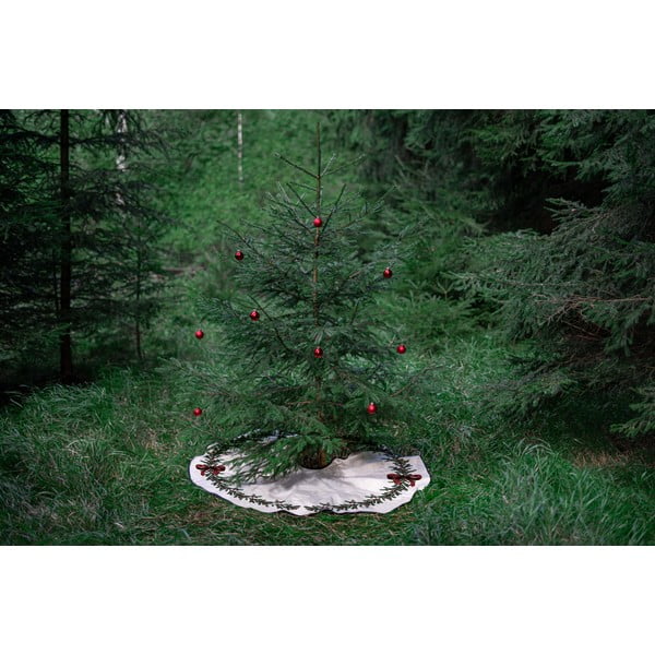 Covor crem lavabil rotund ø 130 cm  cu model de Crăciun – Butter Kings-image-2