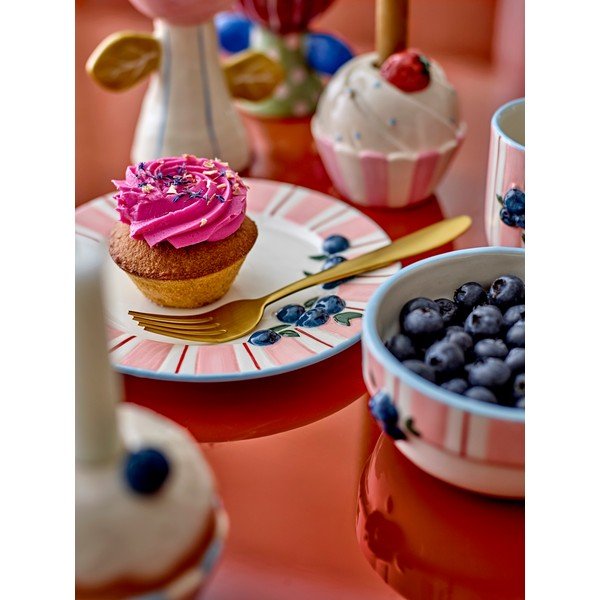 Farfurii roz/crem 4 buc. pentru desert  din gresie ø 20,5 cm Carry – Bloomingville-image-2