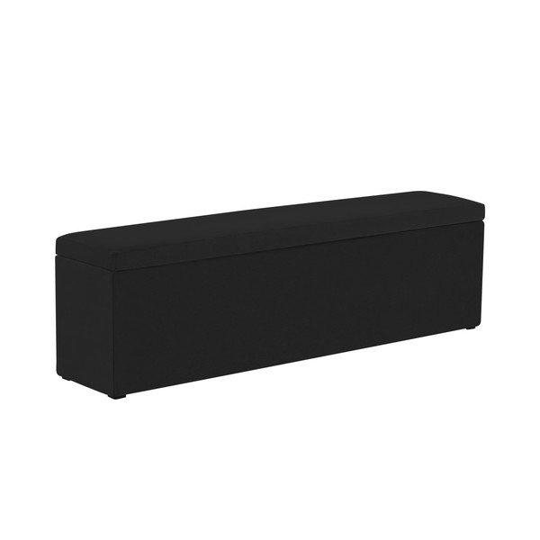 Otoman cu spaţiu depozitare Mazzini Sofas Ancona, 180 x 47 cm, negru