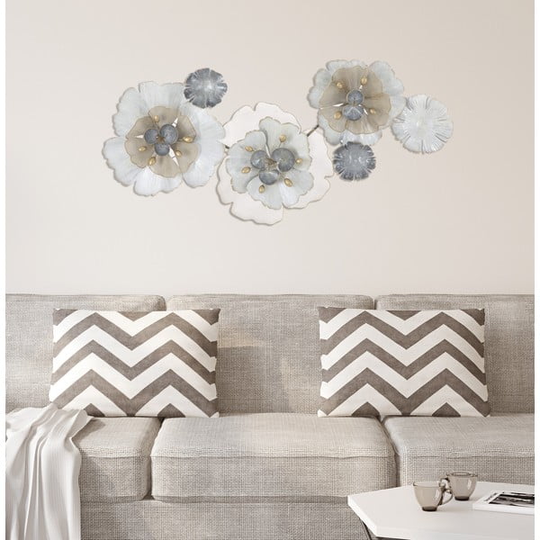 Decorațiune metalică pentru perete Mauro Ferretti Flowery, 119 x 60 cm-image-4