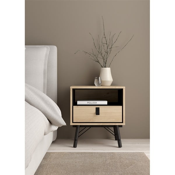 Noptieră cu  aspect de lemn de stejar Ry – Tvilum-image-1