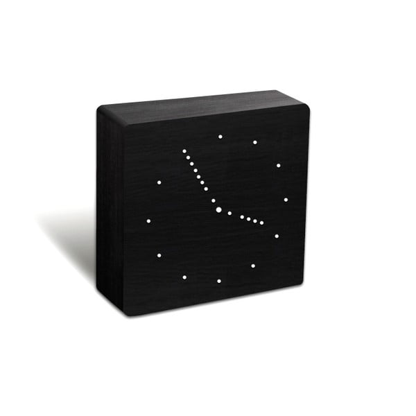 Ceas deșteptător cu LED Gingko Analogue Click Clock, negru-alb