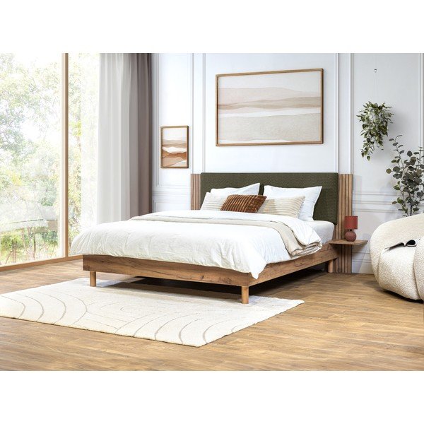 Pat matrimonial verde cu somieră 140x190 cm Lior – Bobochic Paris-image-1