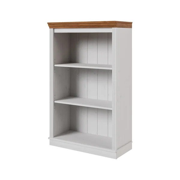 Bibliotecă albă/chihlimbar din lemn de pin 74x118x35 cm Anita – Støraa-image-2