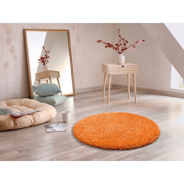 Covor rotund Universal Aqua Liso, ø 80 cm, portocaliu-image-1