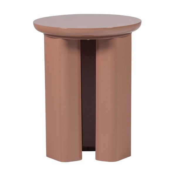 Măsuță auxiliară rotundă cu aspect lucios ø 40 cm Orivo – WOOOD-image-3