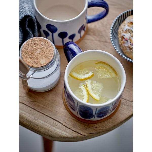 Căni albe-albastre 3 buc. din gresie 450 ml Linora – Bloomingville-image-1