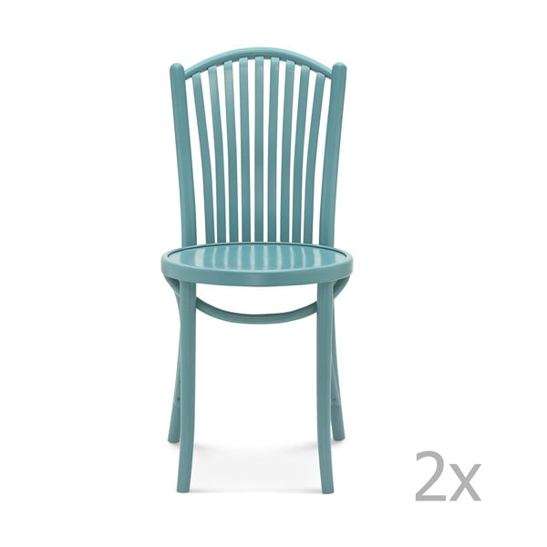 Set 2 scaune de lemn Fameg Jorgen, albastru