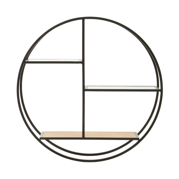 Raft negru/în culoare naturală etajat din metal 61 cm Mataram – Premier Housewares-image-1