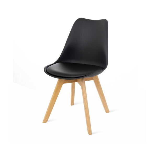 Set 2 scaune cu picioare din lemn de fag Bonami Essentials Retro, negru