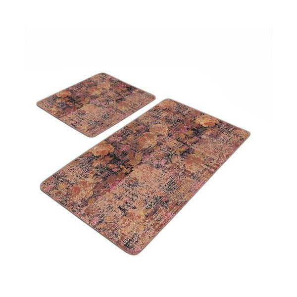 Covorașe de baie maro 2 buc. din catifea 60x100 cm – Mila Home