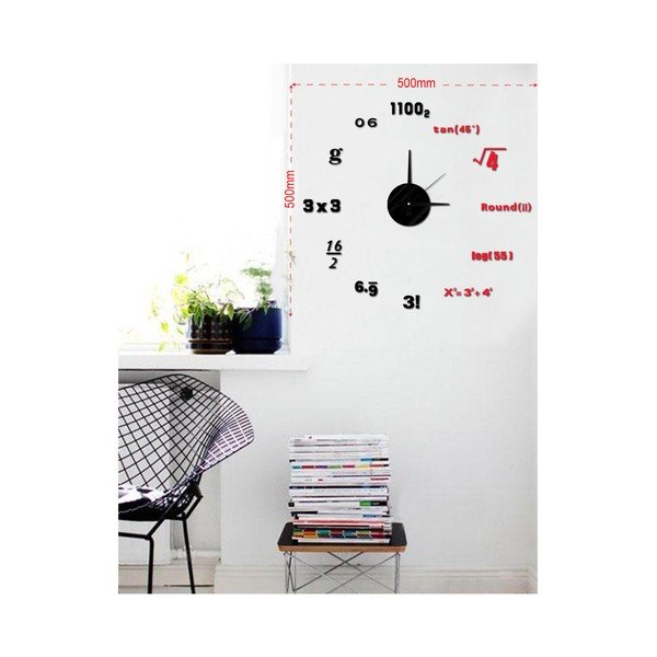 Ceas de perete autocolant Mauro Ferretti Math, ⌀ 50 cm-image-1