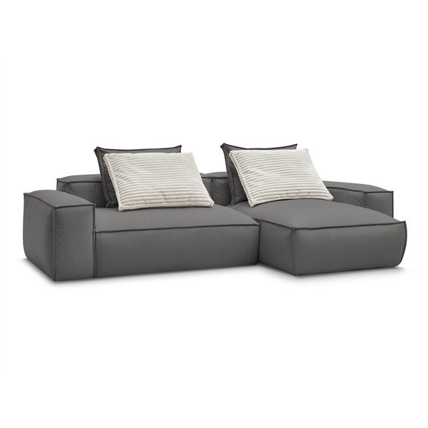 Colțar gri cu tapițerie din imitație de piele (cu colț variabil) Boheme – Bobochic Paris-image-3