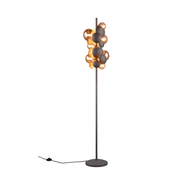 Lampadar gri-auriu cu abajur din sticlă (înălțime 155 cm) Bubble – Trio Select-image-1