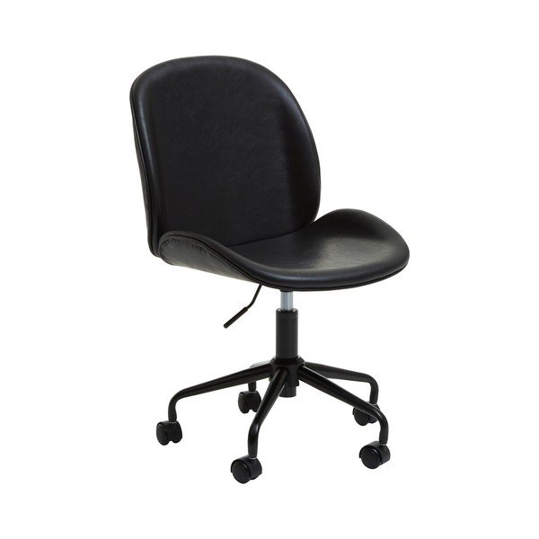 Scaun de birou negru din imitație de piele Clinton – Premier Housewares