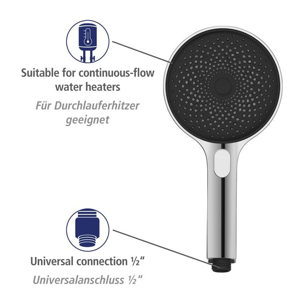 Set de duș argintiu lucios din oțel inoxidabil 120 cm Soft Water – Wenko-image-4