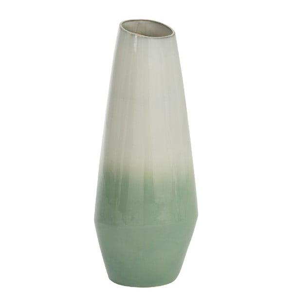 Vază din ceramică J-Line Botanic, înălțime 50 cm, verde-alb